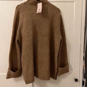 Talbots Camel Ribbed Turtleneck Sweater